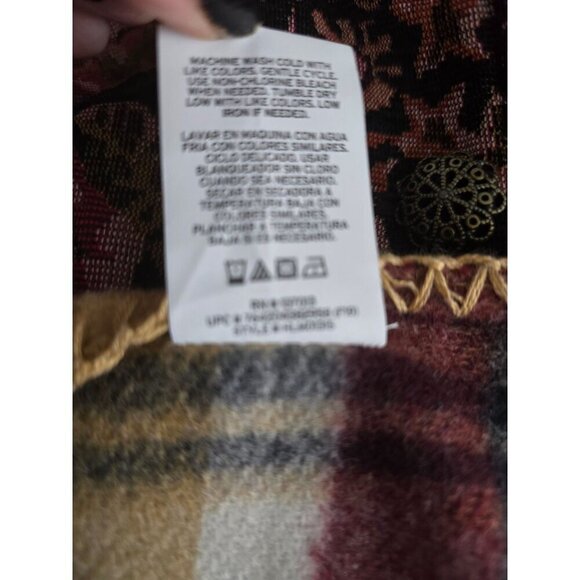 Woolrich Brown Plaid Oversized Scarf Cozy Shawl - Picture 3 of 8